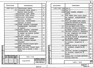 Состав альбома. Серия 1.424.1-13 КолонныВыпуск 0 Материалы для проектирования