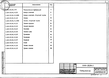 Состав альбома. Серия 1.464-29.94 ФонариВыпуск 1 Фонарь зенитный глухой с размерами светового проема 1,2х1,4 м с двухслойным куполом. Рабочие чертежи