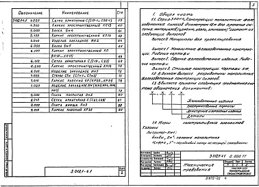 Состав альбома. Серия 3.012.1-4 КонструкцииВыпуск 1 Монолитные железобетонные конструкции. Рабочие чертежи 