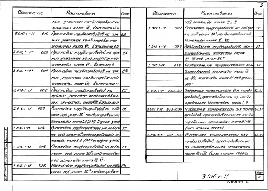 Состав альбома. Серия 3.016.1-11 ЭстакадыВыпуск 0-1 Узлы прокладки технологических трубопроводов. Материалы для проектирования 