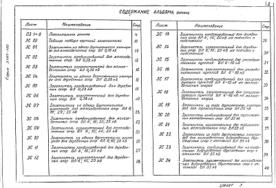 Состав альбома. Серия 3.407-150 ЗаземляющиеВыпуск 1 Рабочие чертежи