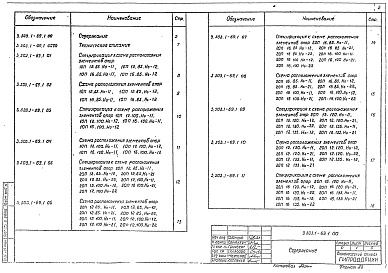 Состав альбома. Серия 3.503.1-69 ОпорыВыпуск 1 Конструкции промежуточных опор. Материалы для проектирования