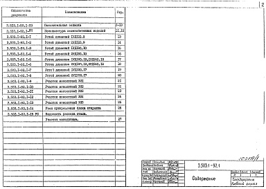 Состав альбома. Серия 3.503.1-92 УстоиВыпуск 1 Материалы для проектирования. Конструкции устоев. Рабочие чертежи
