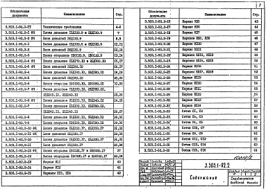 Состав альбома. Серия 3.503.1-92 УстоиВыпуск 2 Изделия заводского изготовления. Рабочие чертежи