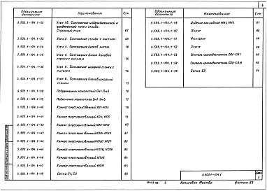 Состав альбома. Серия 3.503.1-104 ОпорыВыпуск 1 Конструкции и узлы опор. Материалы для проектирования и рабочие чертежи