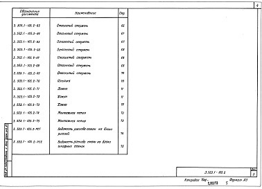 Состав альбома. Серия 3.503.1-105 ОпорыВыпуск 2 Железобетонные изделия. Рабочие чертежи