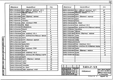 Состав альбома. Серия 3.604.2-5 УнифицированныеВыпуск 9 Блоки канатные. Чертежи КМД