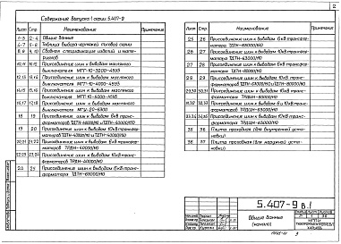 Состав альбома. Серия 5.407-9 ПрисоединениеВыпуск 1 Чертежи монтажные