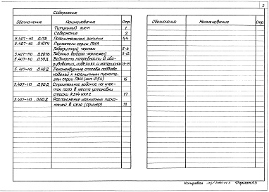Состав альбома. Серия 5.407-110 УстановкаВыпуск 0 Материалы для проектирования 