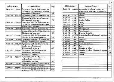 Состав альбома. Серия 5.407-110 УстановкаВыпуск 1 Монтажные чертежи. Чертежи изделий