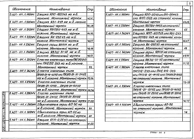 Состав альбома. Серия 5.407-111 УстановкаВыпуск 1 Монтажные чертежи