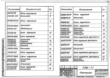 Состав альбома. Серия 5.900-7 ОпорныеВыпуск 1 Опорные конструкции и средства крепления неизолированных трубопроводов к железобетонным колоннам. Рабочие чертежи