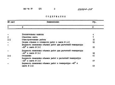 Состав альбома. Типовой проект 815-48.87Альбом 5 Сметы