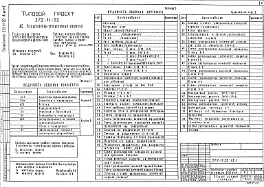 Состав альбома. Типовой проект 272-11-20Альбом 1 Архитектурно-строительные решения. Технология и механизация. Витражи     