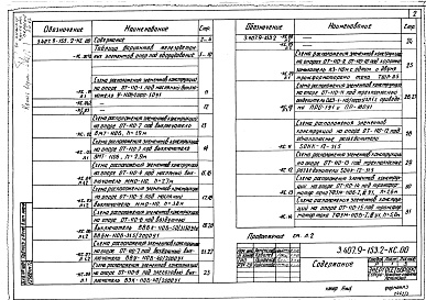 Состав альбома. Серия 3.407.9-153 УнифицированныеВыпуск 2 Опоры под оборудование для ОРУ 110 кВ. Рабочие чертежи