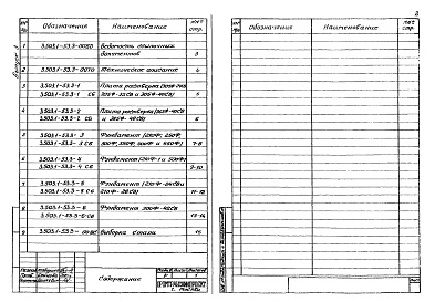 Состав альбома. Серия 3.503.1-53 УстоиВыпуск 3 Монолитные железобетонные конструкции. Рабочие чертежи