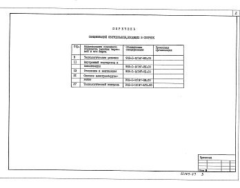 Состав фльбома. Типовой проект 902-1-109.87Альбом 7 Спецификации оборудования (из типового проекта 902-1-107.87)     