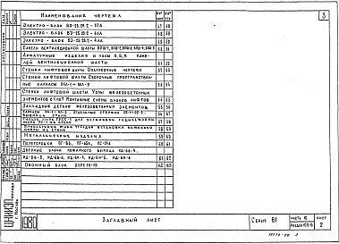 Состав фльбома. Типовой проект 81-014.84Альбом 19 Разные изделия. Часть 10, раздел 10.9-6, 10.9-5/82 