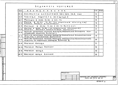 Состав фльбома. Типовой проект 135-01/1.2Альбом 1 Общая часть. Общая характеристика проекта (АС.0)