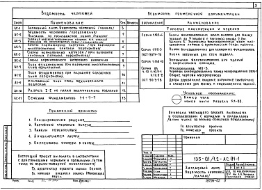 Состав фльбома. Типовой проект 135-01/1.2Альбом 2 Архитектурно-строительные чертежи ниже отметки 0.000. Здание с ленточными фундаментами (АС.01-1)