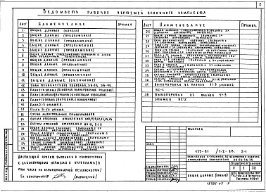 Состав альбома. Типовой проект 135-01/1.2Альбом 8 Отопление и вентиляция. Вариант с параметрами теплоносителя 105С-70С (ОВ.2-1)