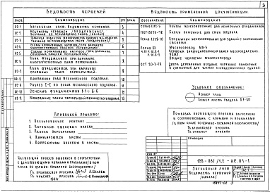 Состав фльбома. Типовой проект 135-087/1.2Альбом 2 Архитектурно-строительные чертежи ниже отметки 0.000. Здание с ленточными фундаментами АС.01-1 