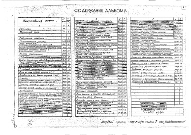 Состав альбома. Типовой проект 901-2-12/71Альбом 1 Технологическая, архитектурно-строительная и санитарно-техническая части