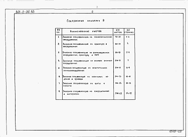 Состав альбома. Типовой проект 801-2-30.83Альбом 3 Заказные спецификации