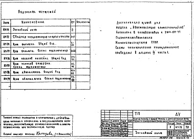 Состав фльбома. Типовой проект 294-3-30Альбом 4 Часть 2 Автоматизация сантехустройств. Задание заводу-изготовителю