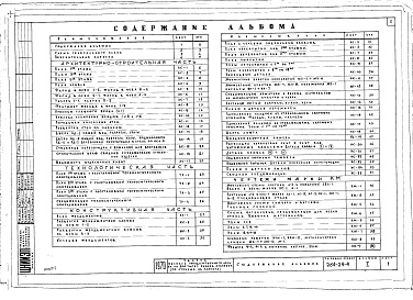 Состав альбома. Типовой проект 264-24-4Альбом 1 Архитектурно-строительная часть