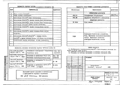 Состав альбома. Типовой проект П3-1/16-П3-2/16ОВ 1 Отопление и вентиляция Т=105-70ºС. Подземная часть