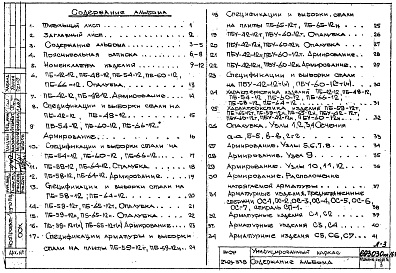 Состав фльбома. Шифр РС4351 ПлитыРабочие чертежи