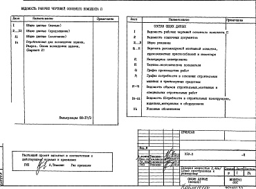 Состав альбома. Типовой проект XIV-3П Основные положения по производству строительно-монтажных работ, организации и технология строительства