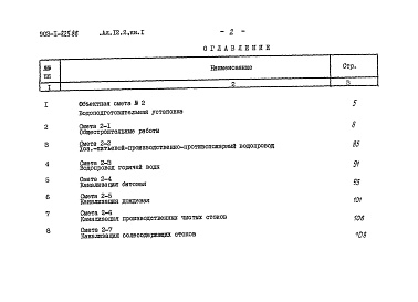 Состав альбома. Типовой проект 903-1-225.86Альбом 12.2 Книга 2. Сметы. Водоподготовительная установка.