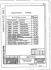 Состав альбома. Типовой проект 264-13-134.86Альбом 11 Проектная документация на перевод помещений подвала для использования под ПРУ 