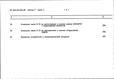 Состав альбома. Типовой проект 264-13-126.85Альбом 5 Сметы книга 1