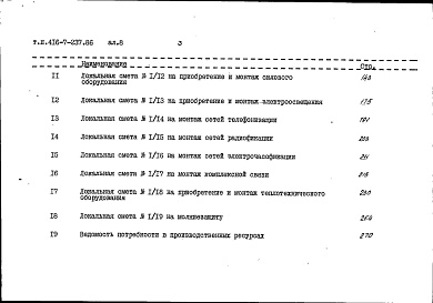 Состав альбома. Типовой проект 416-7-237.86Альбом 8 Сметы