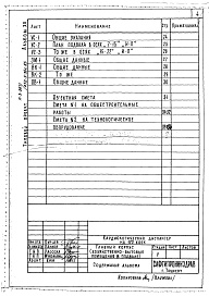 Состав альбома. Типовой проект 252-3-39с.83Альбом 12 Проектная документация на перевод хозяйственно-бытовых помещений подвала для использования под ПРУ 