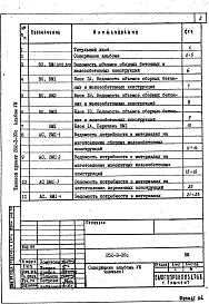 Состав альбома. Типовой проект 252-3-30сАльбом 8 Ведомости потребности в материалах