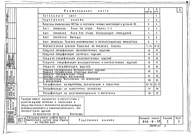 Состав альбома. Типовой проект 242-5-37Альбом 1 Общая часть