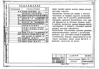 Состав альбома. Типовой проект 252-3-29Альбом 12 Изделия железобетонные