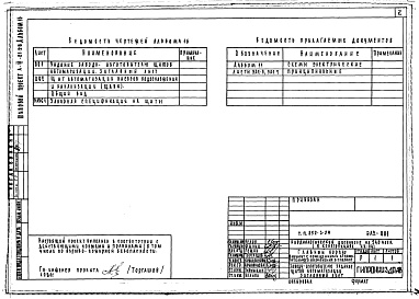 Состав альбома. Типовой проект 252-3-29Альбом 16 Задание заводу-изготовителю на щиты автоматизации с помещениями вспомогательного назначения в подвале