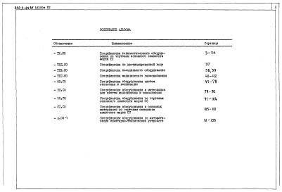 Состав альбома. Типовой проект 252-3-44.85Альбом 13 Спецификация оборудования