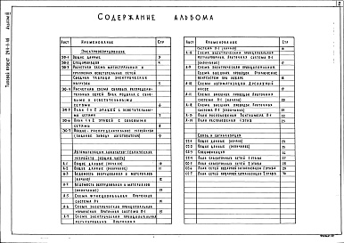 Состав фльбома. Типовой проект 244-1-48Альбом 3 Электроосвещение и силовое электрооборудование. Автоматизация сантехнических устройтв. Связь и сигнализация