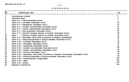 Состав альбома. Типовой проект 248-4-80.1.87Альбом 10 Сметы Часть 1, Часть 2