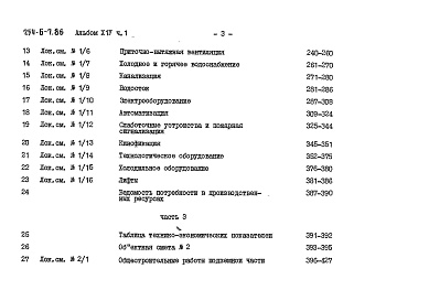 Состав альбома. Типовой проект 254-6-7.86Альбом 14 Сметы, Часть 1, 2, 3