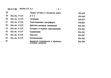 Состав альбома. Типовой проект 254-6-7.86Альбом 14 Сметы, Часть 1, 2, 3