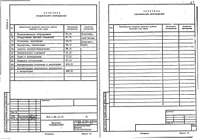 Состав альбома. Типовой проект 503-1-85.13.91Альбом 4 Спецификации оборудования      