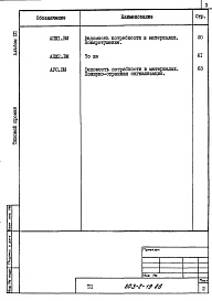 Состав альбома. Типовой проект 503-2-19.86Альбом 12 Ведомости потребности в материалах     