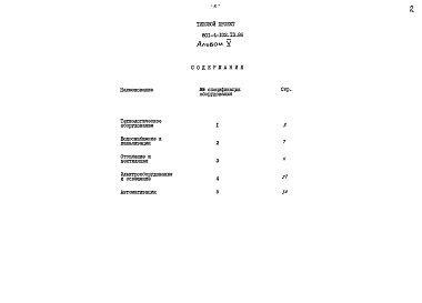 Состав альбома. Типовой проект 801-4-102.13.86Альбом 5 Спецификации оборудования